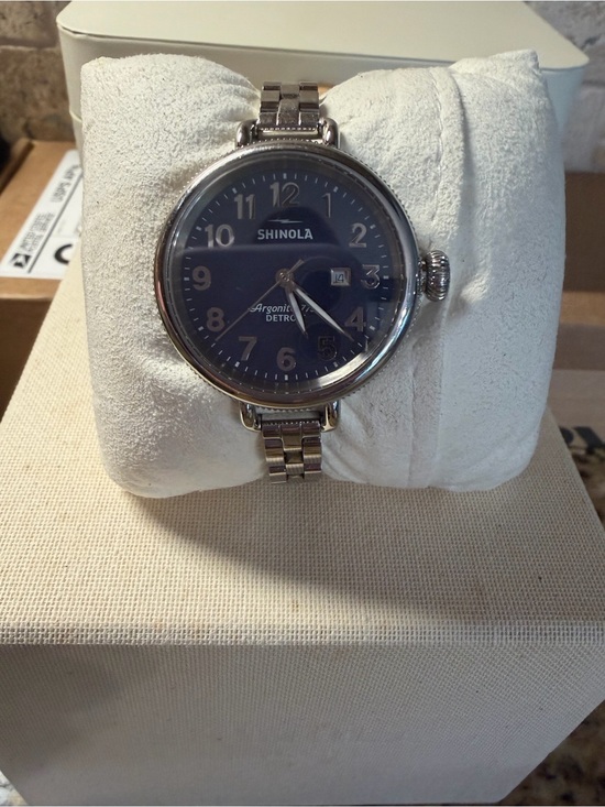 Shinola Stainless Steel Watch with Navy Dial main image 2
